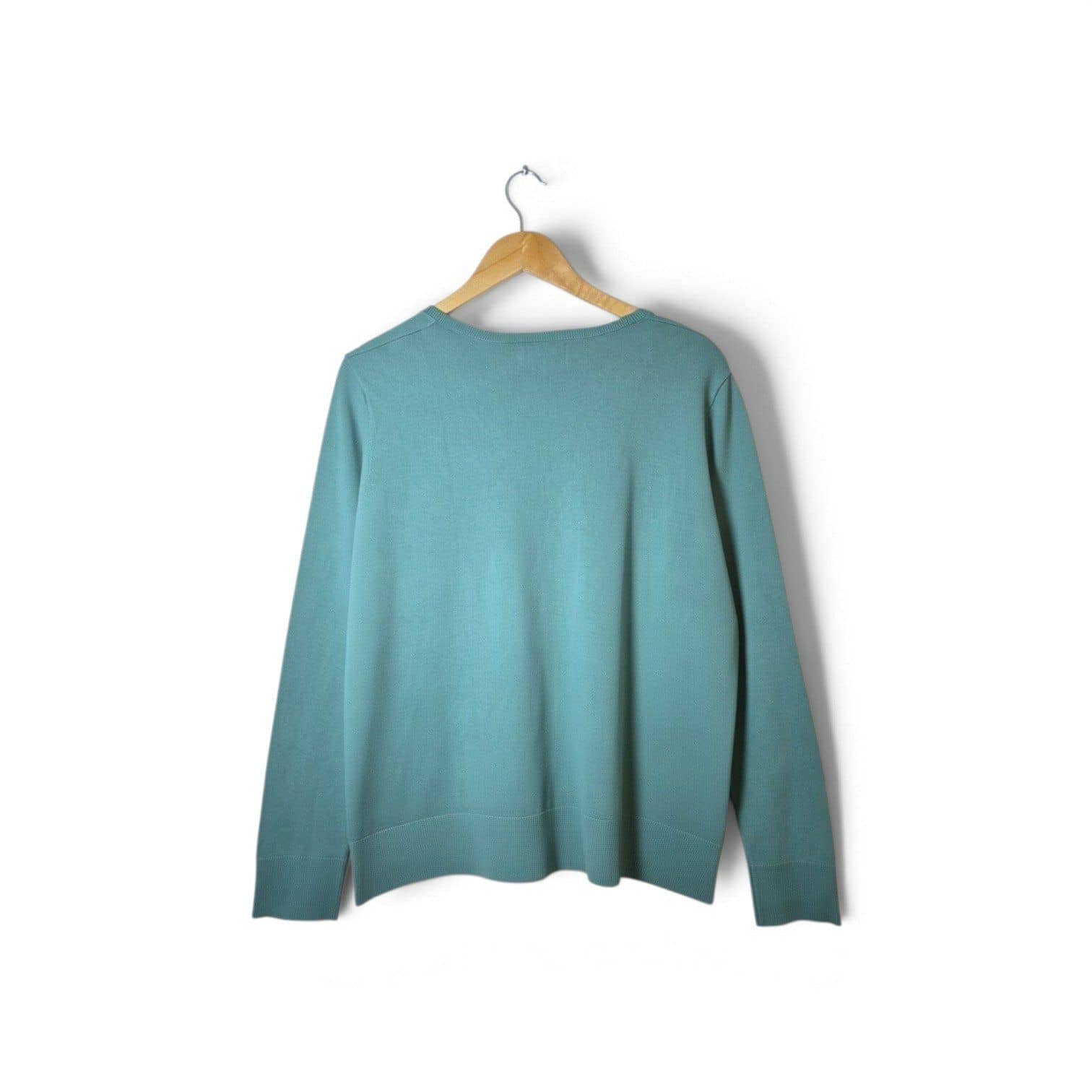 Jersey de Punto Ligero con Cuello en V - Verde Menta — foto 2