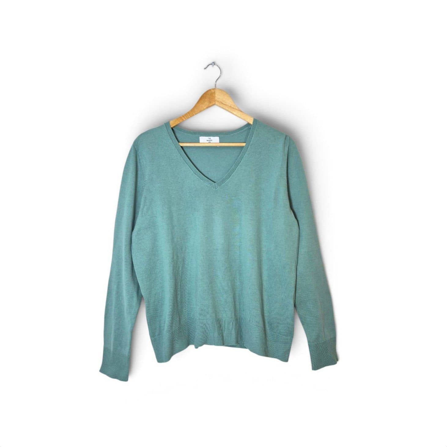 Jersey de Punto Ligero con Cuello en V - Verde Menta