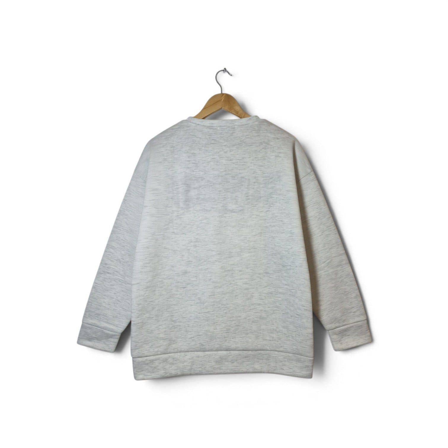 Sudadera Oversize con Estampado 'Happiness' - Gris Jaspeado — foto 2